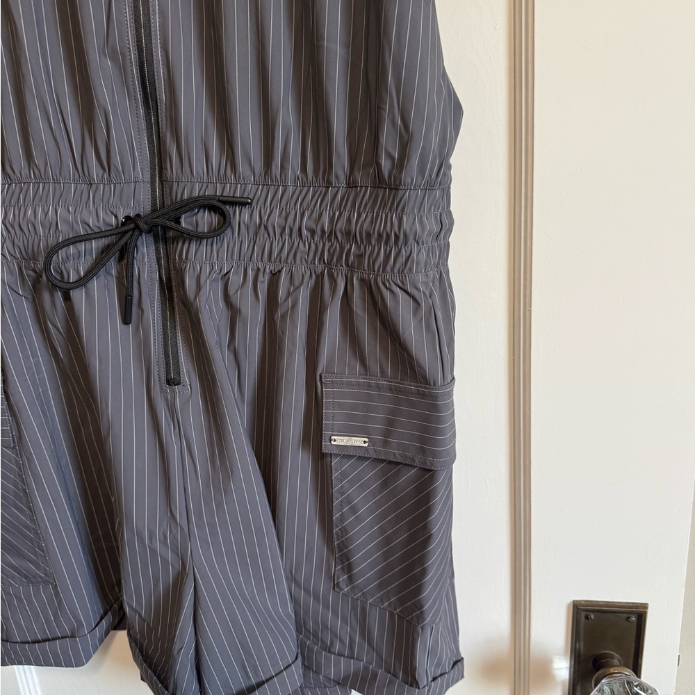 ZYIA Charcoal Pinstripe Jumpsuit - Picture 4 of 5